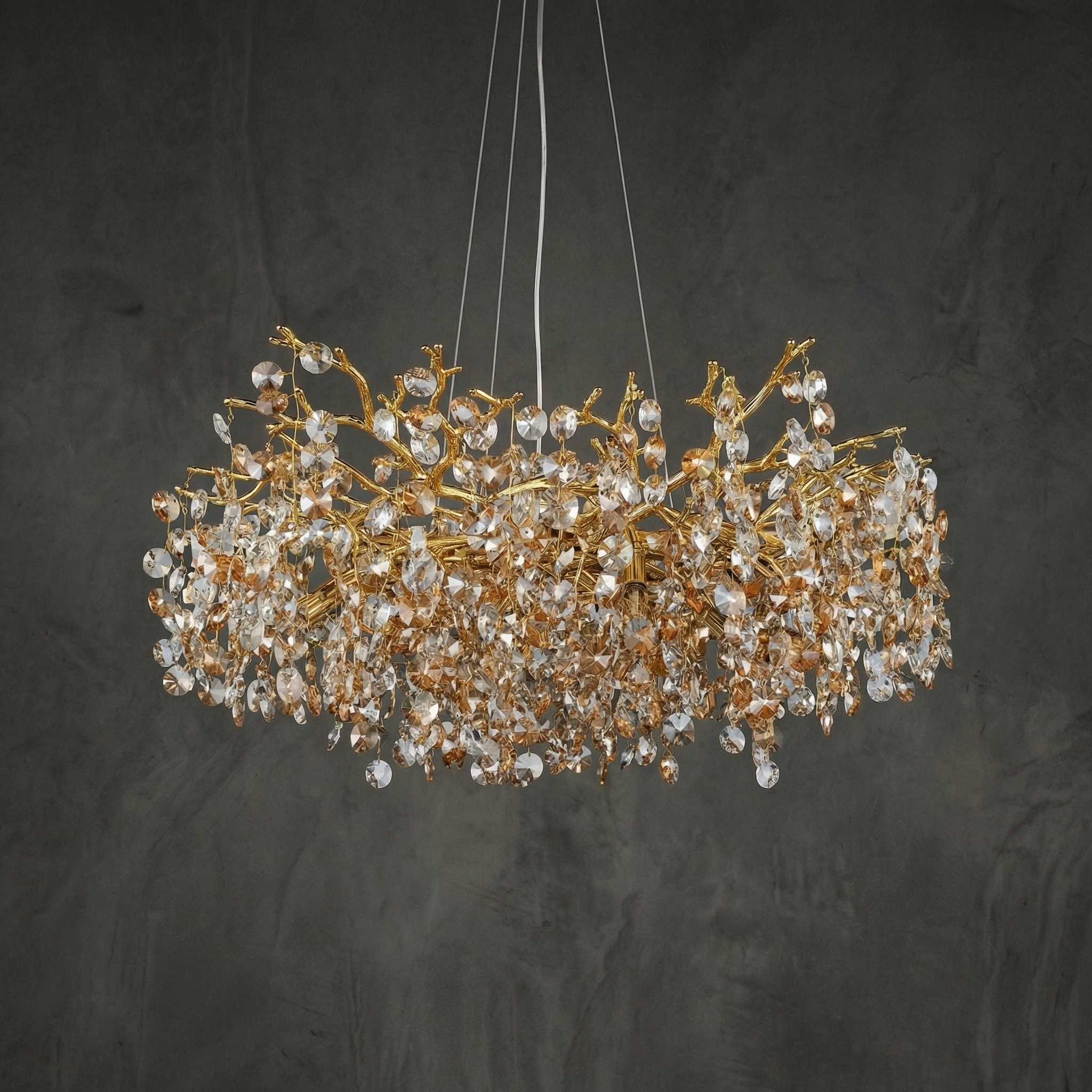 Wisteria Petal Round Chandelier - dark