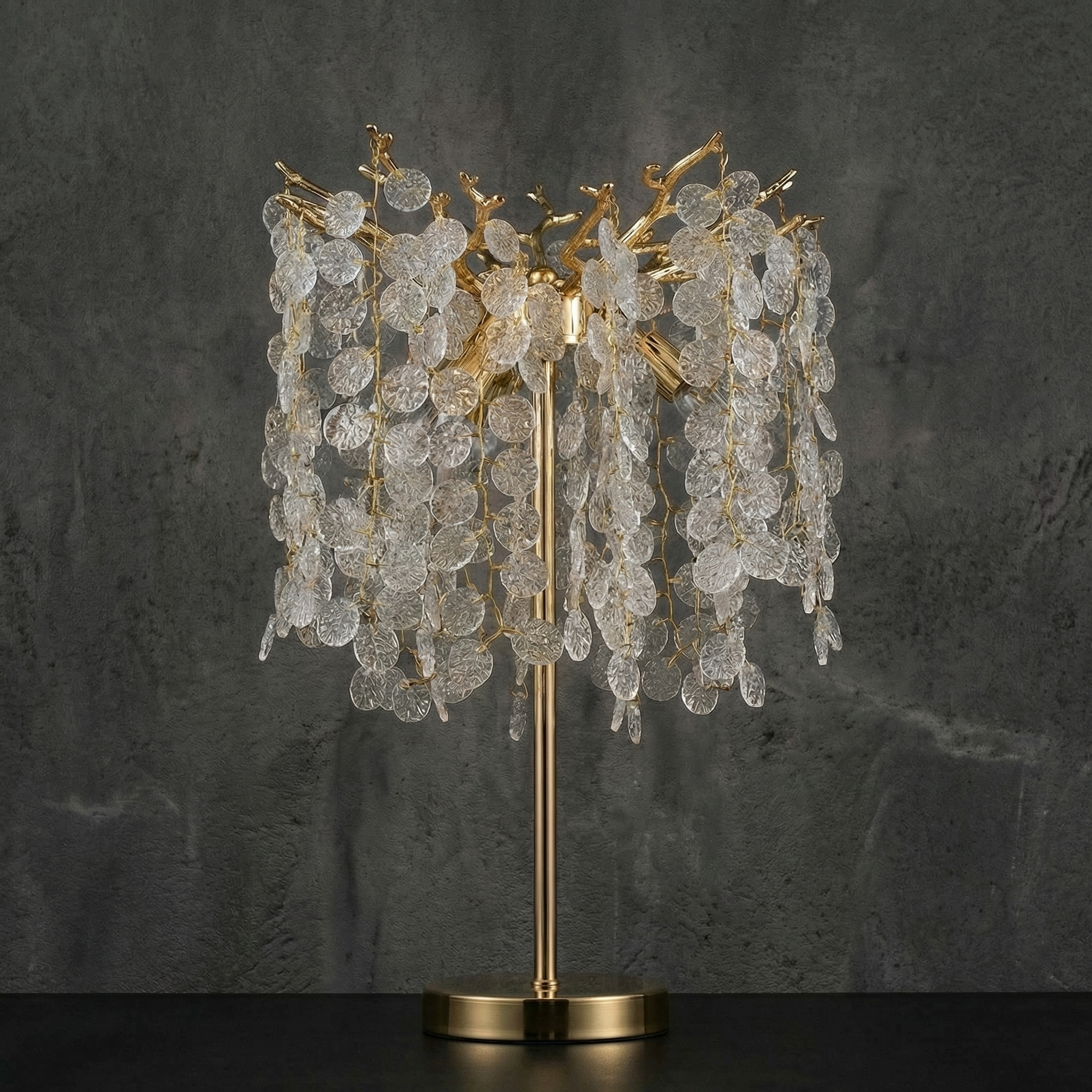 Wisteria Leaf Table Lamp - dark