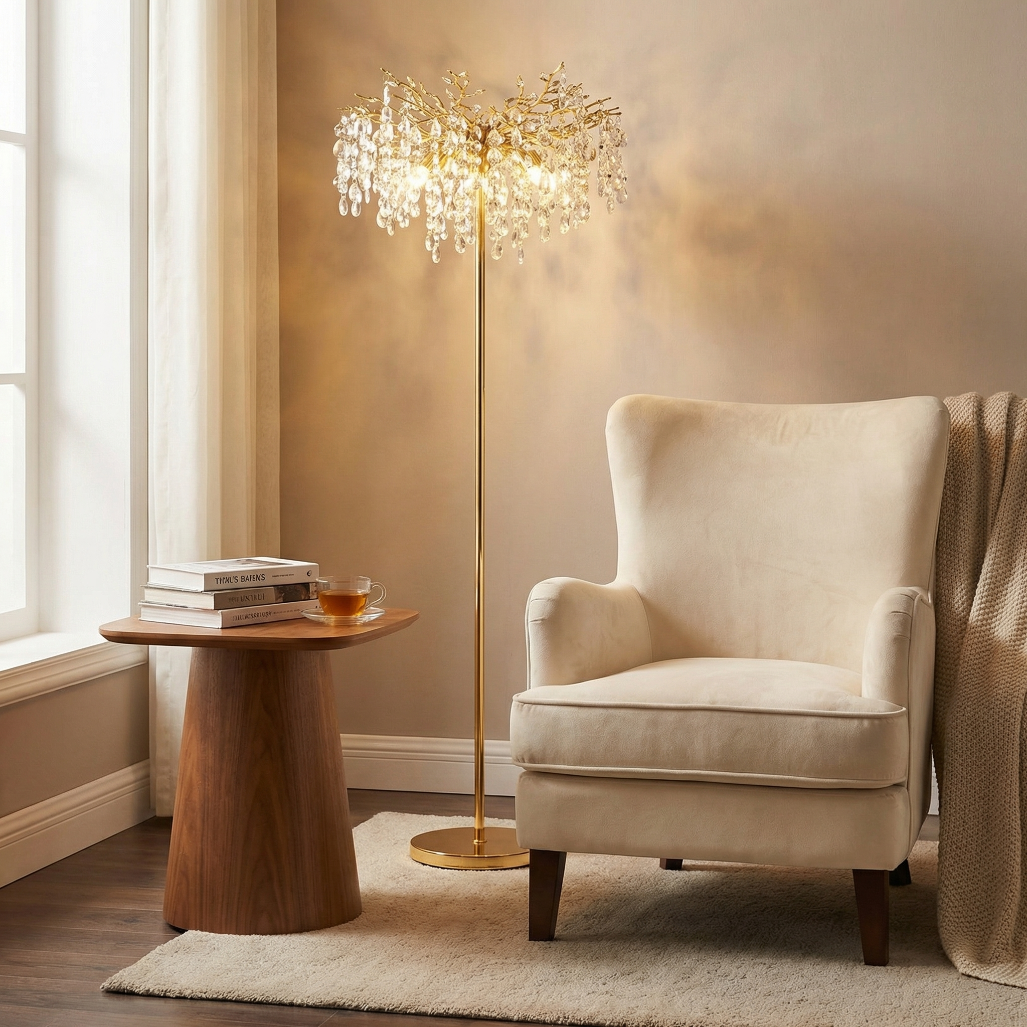 Wisteria Petal Floor Lamp - lifestyle