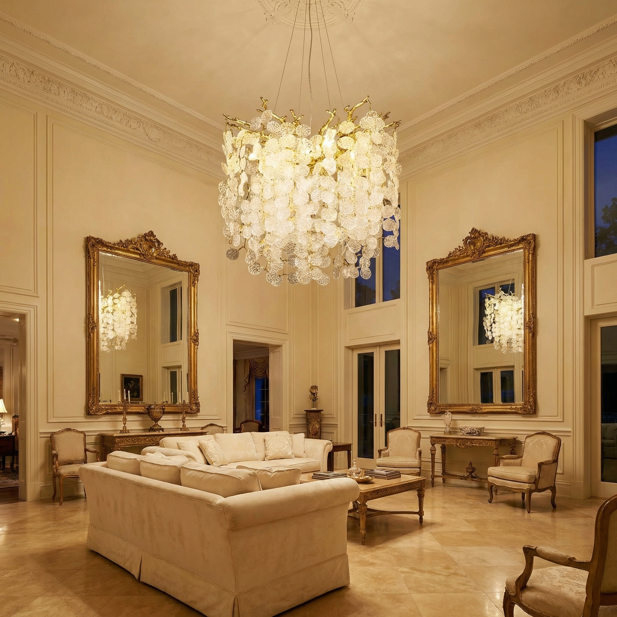 Wisteria Leaf Round Chandelier - scene