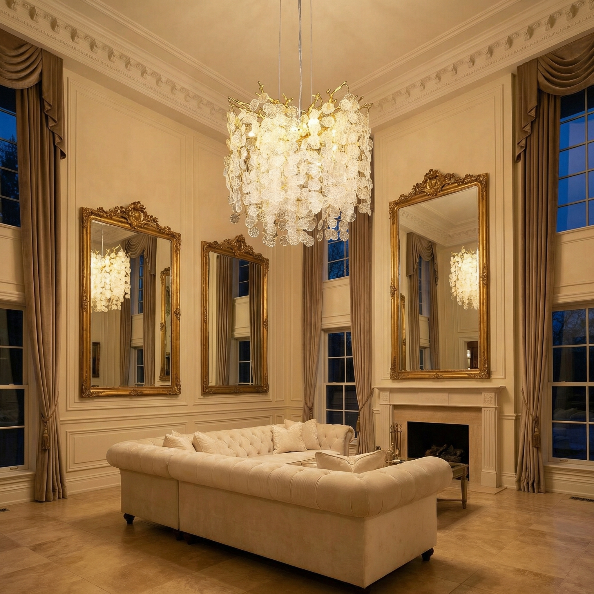 Wisteria Leaf Round Chandelier - scene (wisteria-leaf-round-chandelier-24)