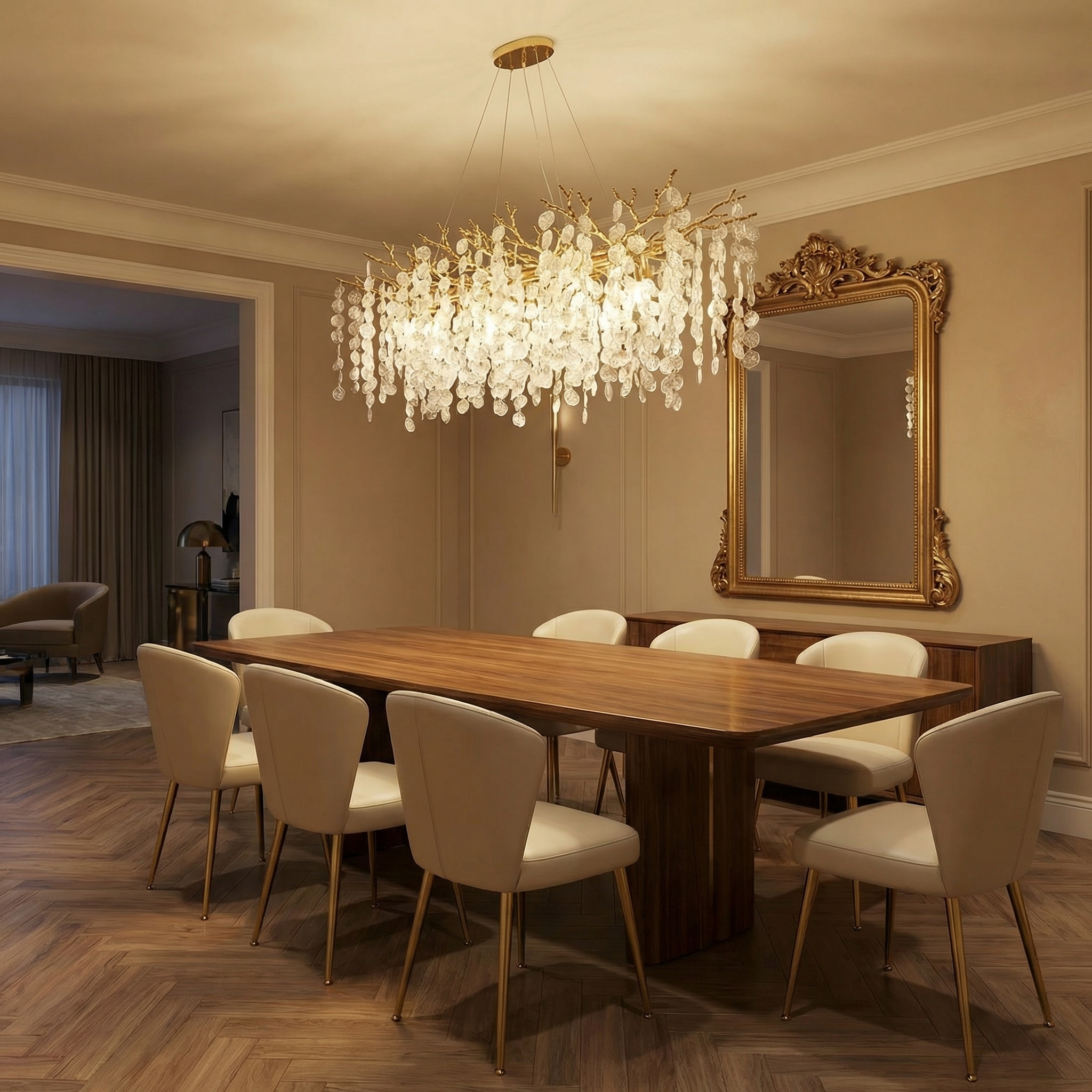 Wisteria Leaf Oval Chandelier - scene
