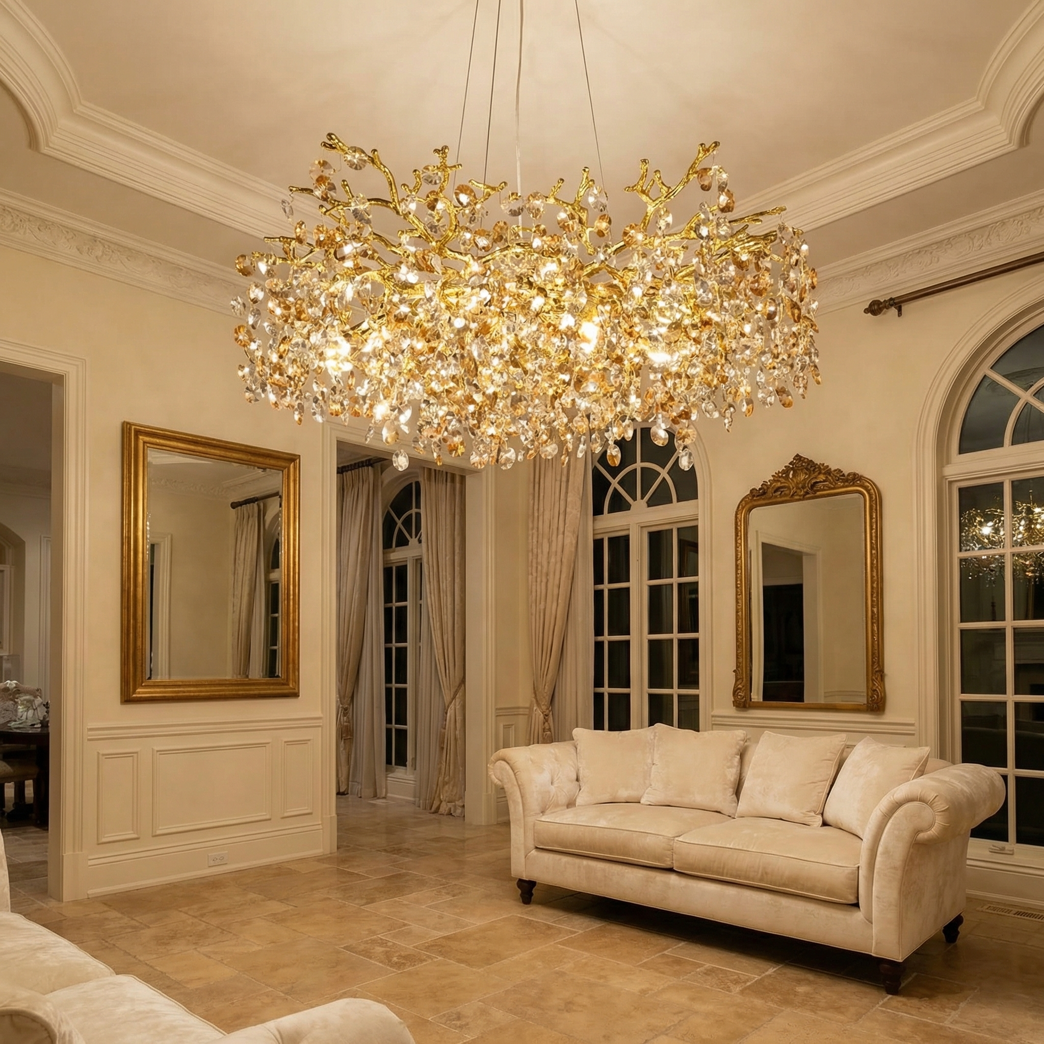 Wisteria Petal Round Chandelier - scene