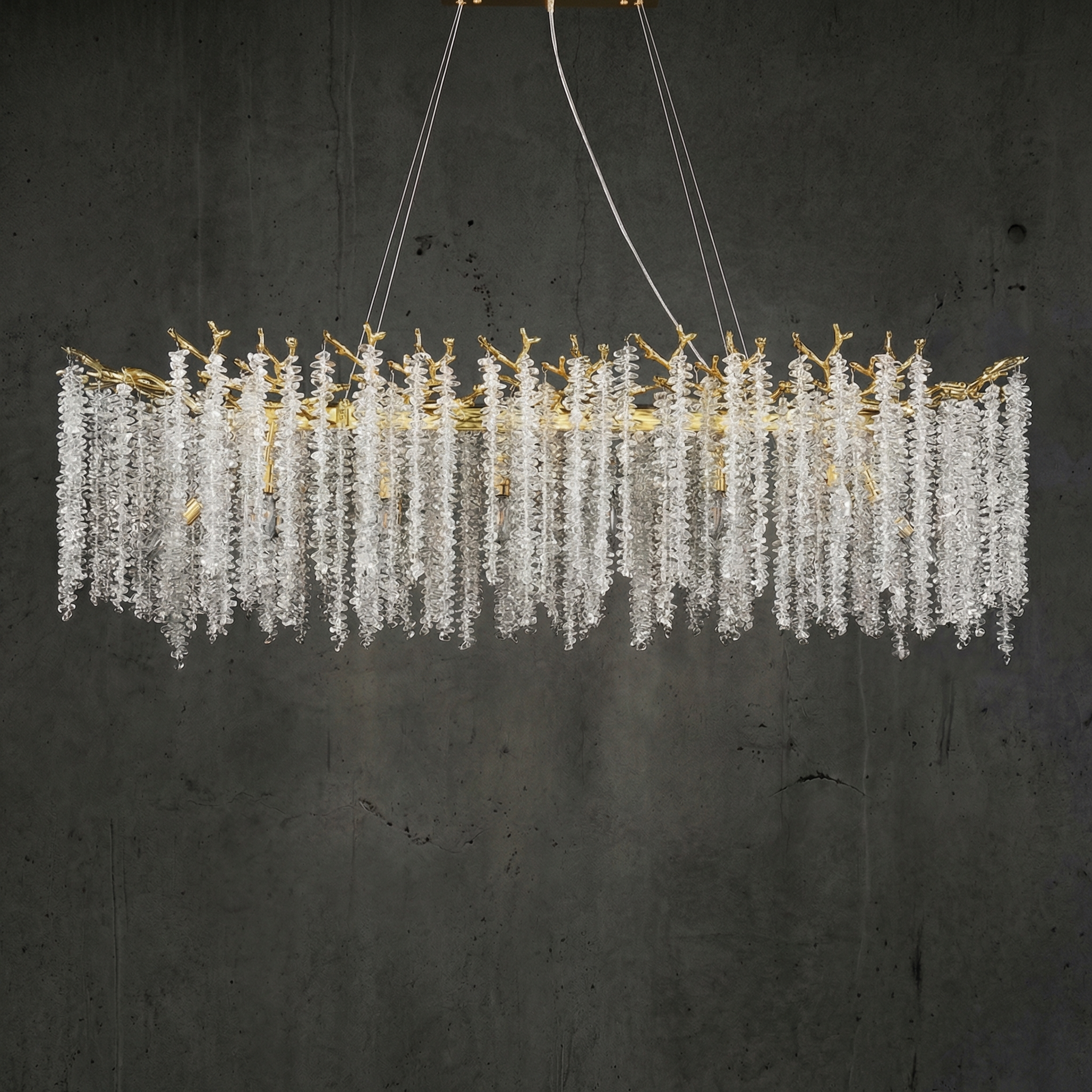 Wisteria Bead Oval Chandelier - dark
