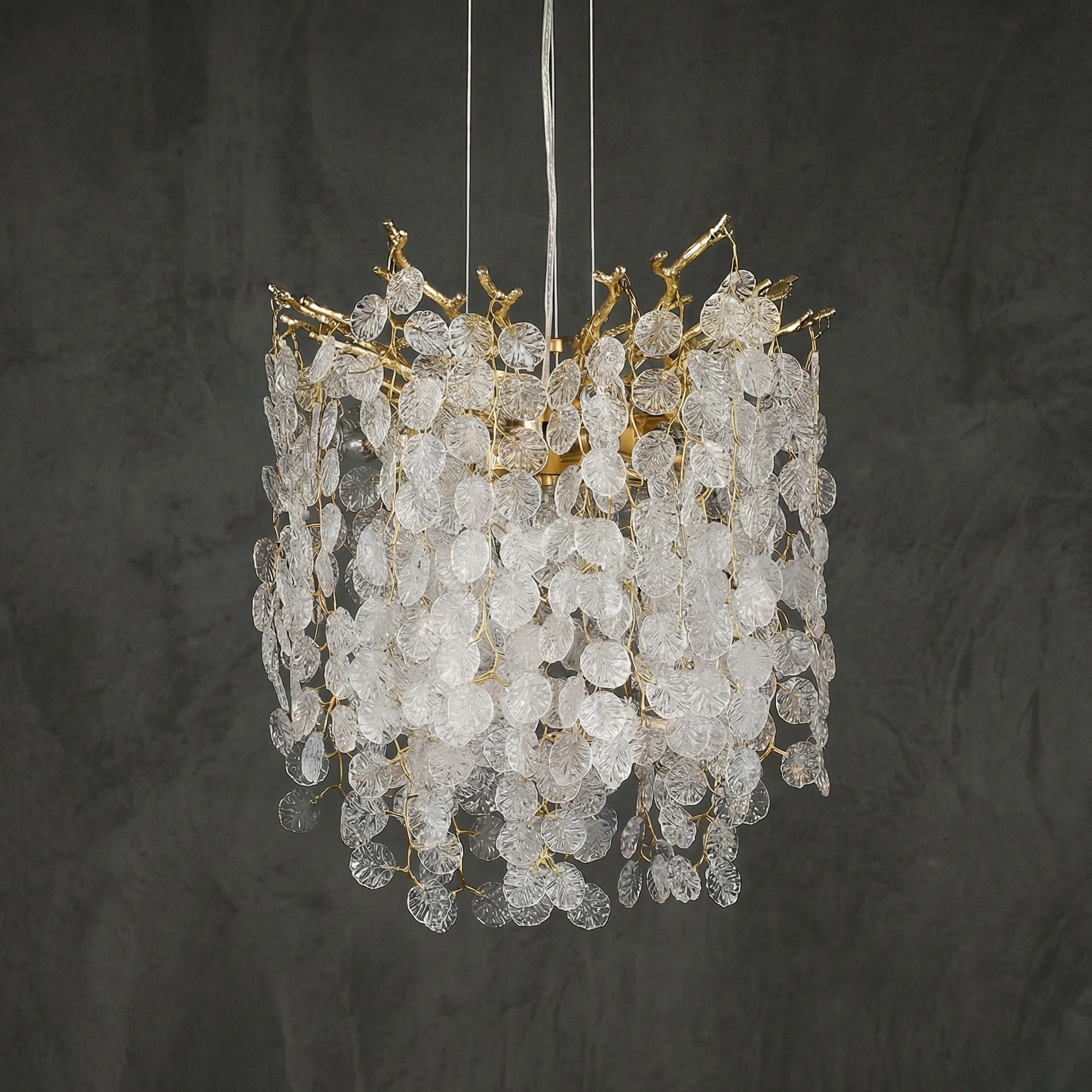 Wisteria Leaf Round Chandelier - dark (wisteria-leaf-round-chandelier-24)