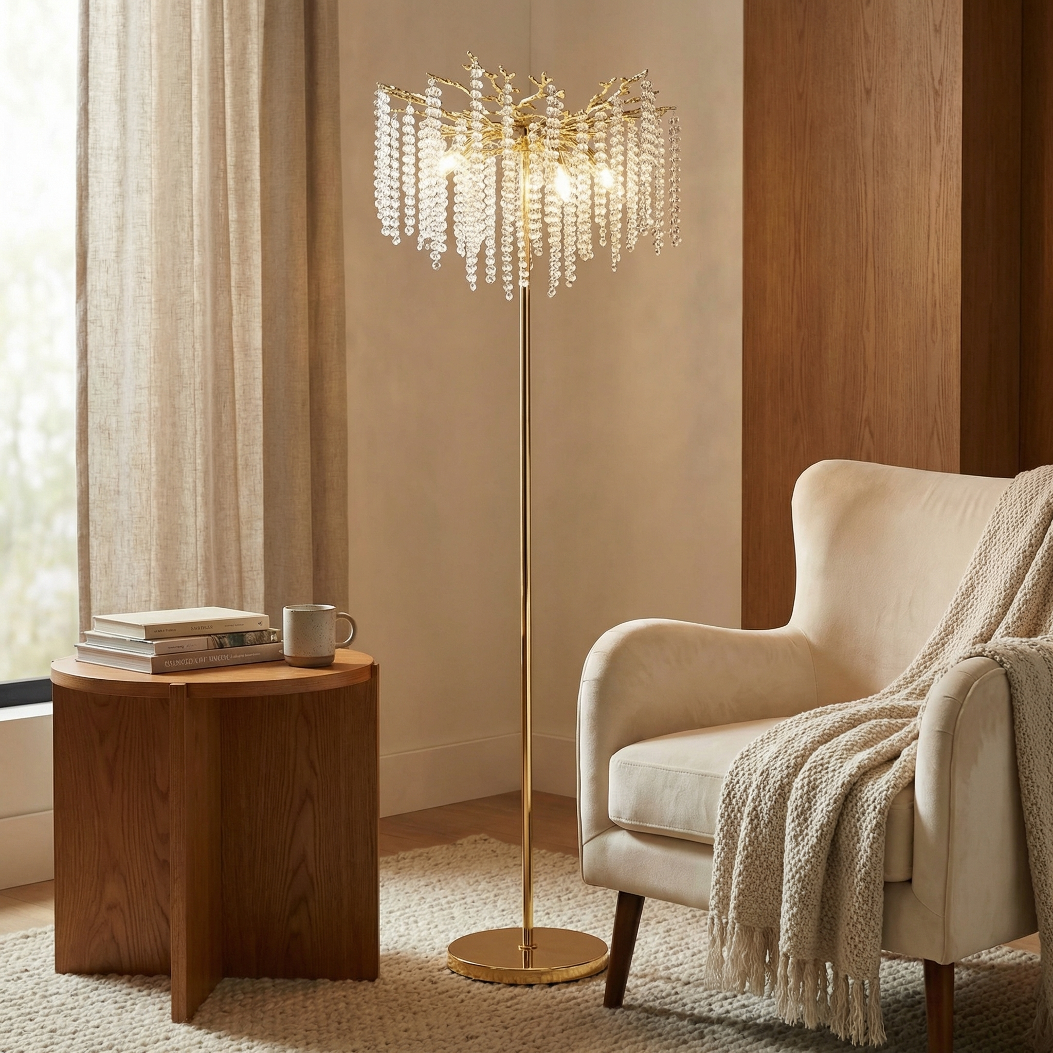 Wisteria Bead Floor Lamp - lifestyle