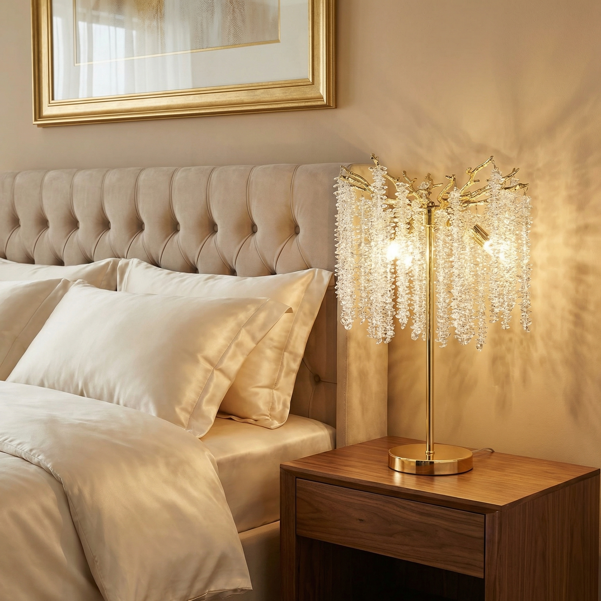 Wisteria Bead Table Lamp - lifestyle