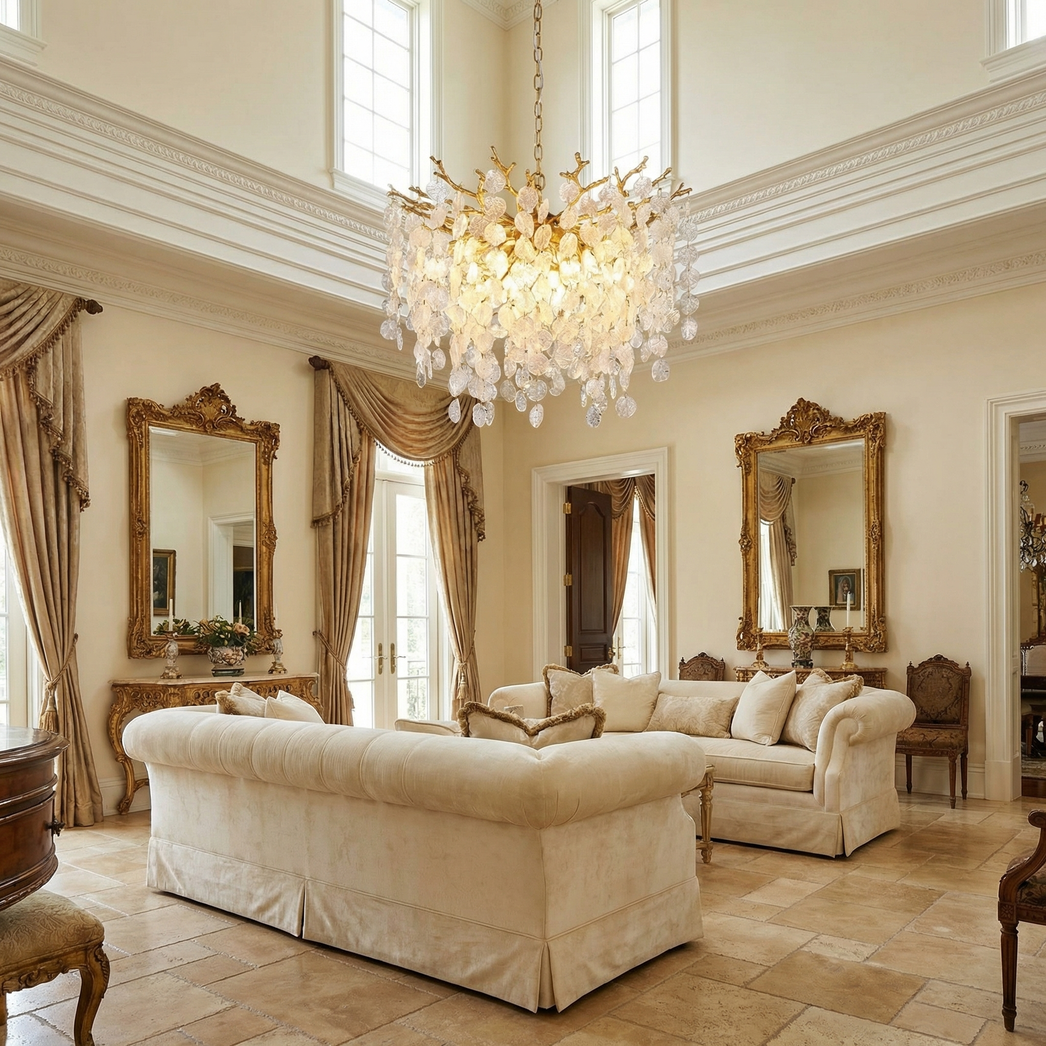 Wisteria Leaf Round Chandelier - lifestyle