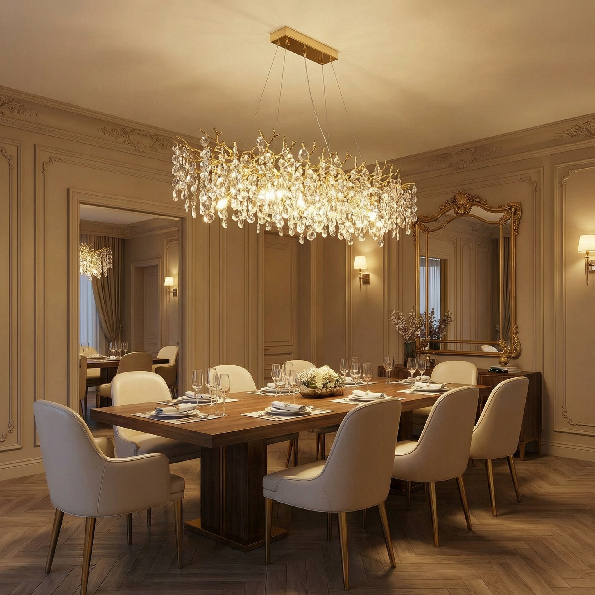 Wisteria Petal Oval Chandelier - scene (wisteria-petal-oval-chandelier-40)